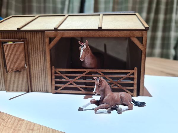 Horse stable with tack room.