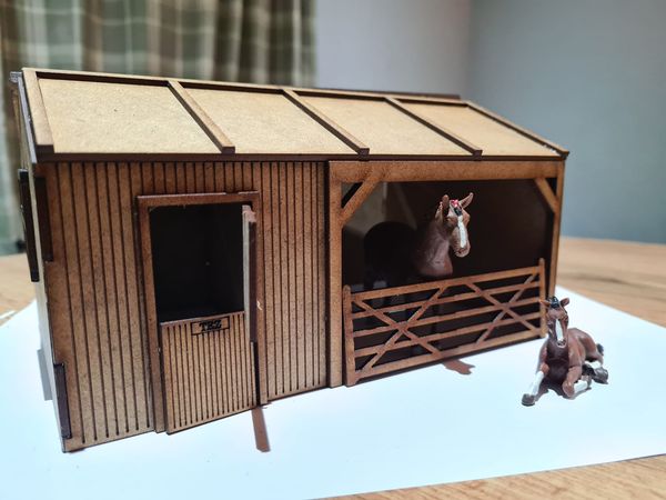 Horse stable with tack room.